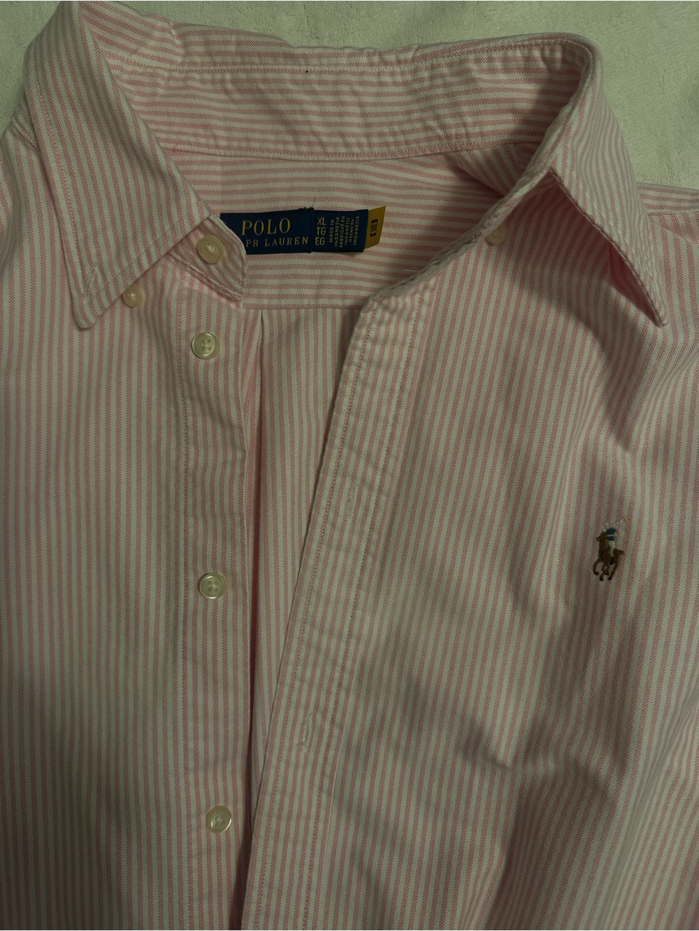 Polo by Ralph Lauren Pink & White Stripe Button-Down Shirt